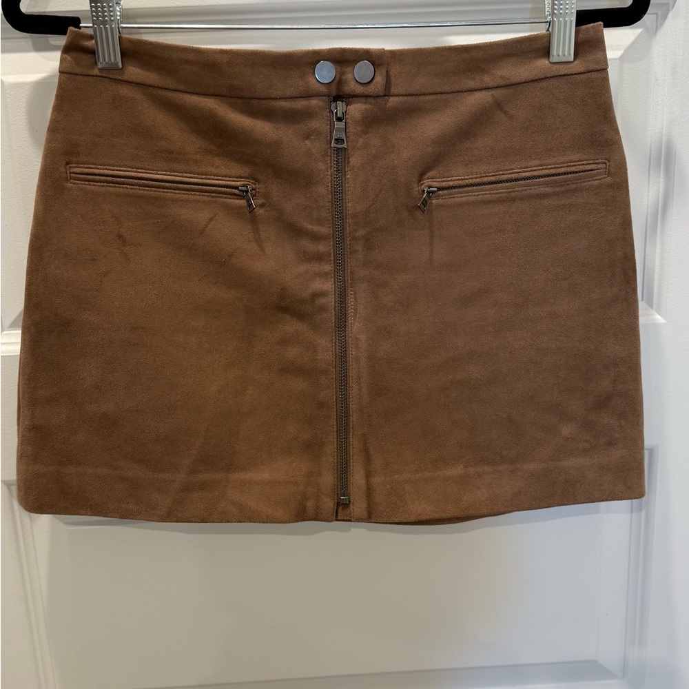 BCBGMaxAzria Tan Suede Mini Skirt